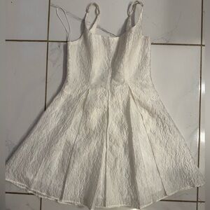 Astr Ellie Jacquard Pleated Mini Dress in cream